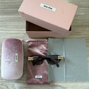 Miu Miu Brown Sunglasses with Gold Accents